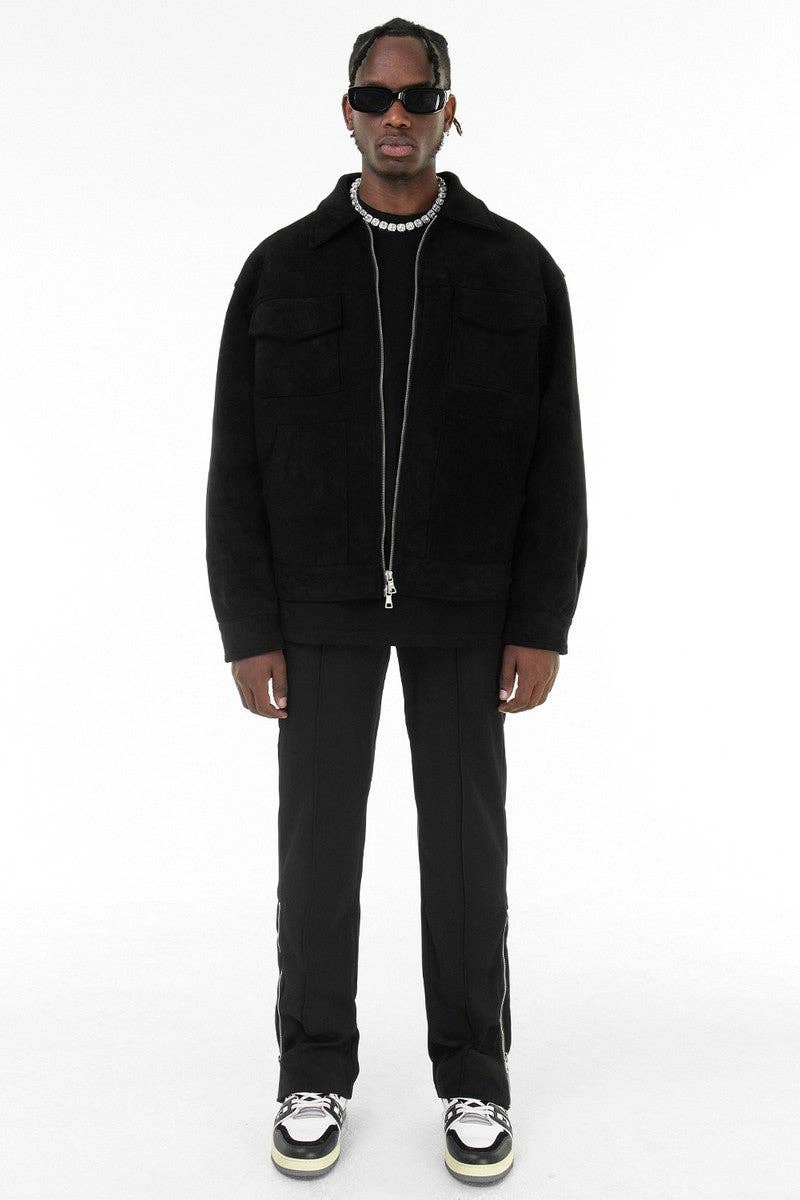 Suède jack met meerdere zakken