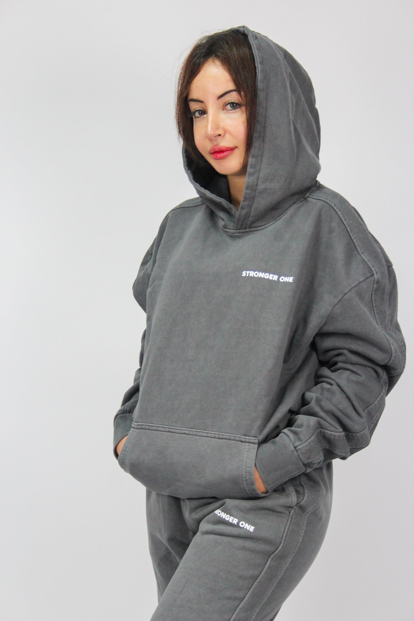 Washed Grey Tweedelig Hoodie and Joggers (Unisex)